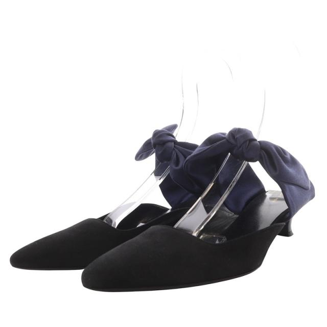 THE ROW ザロウ COCO スエード リボン ミュール パンプス【38】 THE ROW ザロウ COCO スエード リボン ミュール パンプス【38