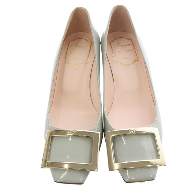 中古】ロジェヴィヴィエ トランペット パテントレザー パンプス