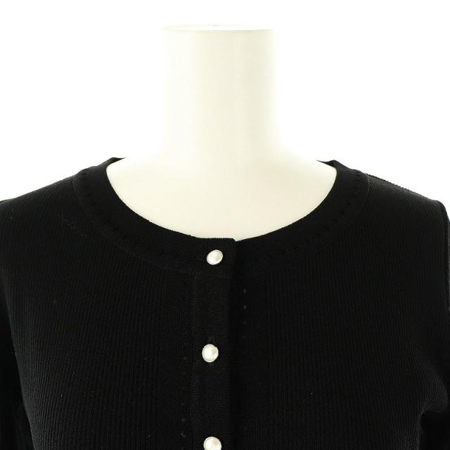 Rene ルネ パールボタン ニット 異素材 34 ブラック Rene ルネ パールボタン ニット 異素材 34 ブラック Rene ルネ