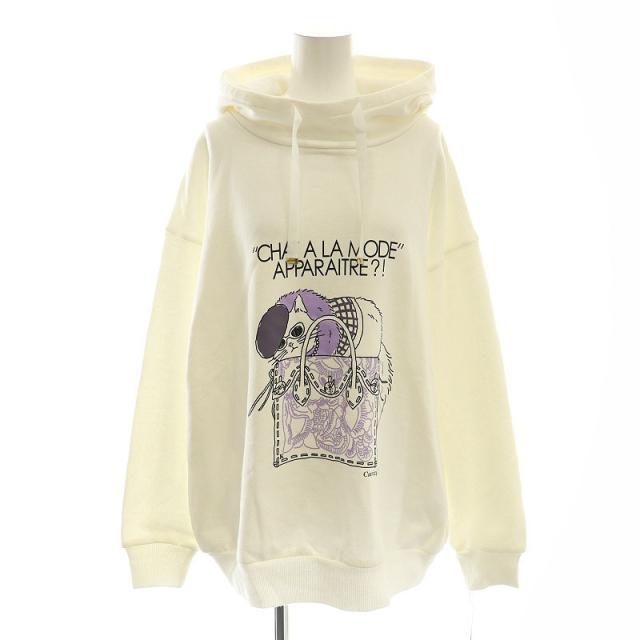 【中古】グレースコンチネンタル 24AW アニバーサリーフーディパーカー プルオーバー 36 ホワイト