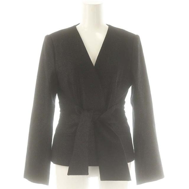 【中古】グレースクラス GRACE Class 25SS ラメWOOLボウジャケット ノーカラー 36 黒 /MI ■OS レディース