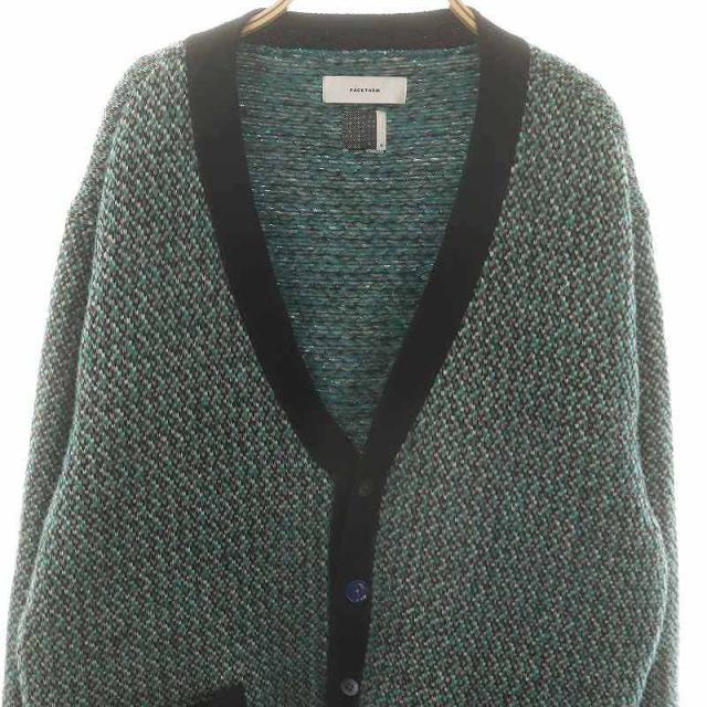 中古】ファセッタズム ニットカーディガン ウール混 4 緑 グレー 黒 白