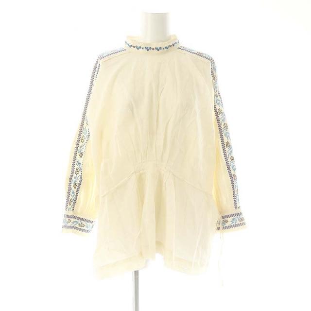 【中古】トワヴァーズ TOWAVASE 刺繍ブラウス アイボリー マルチカラー /MI ■OS ■SH レディース