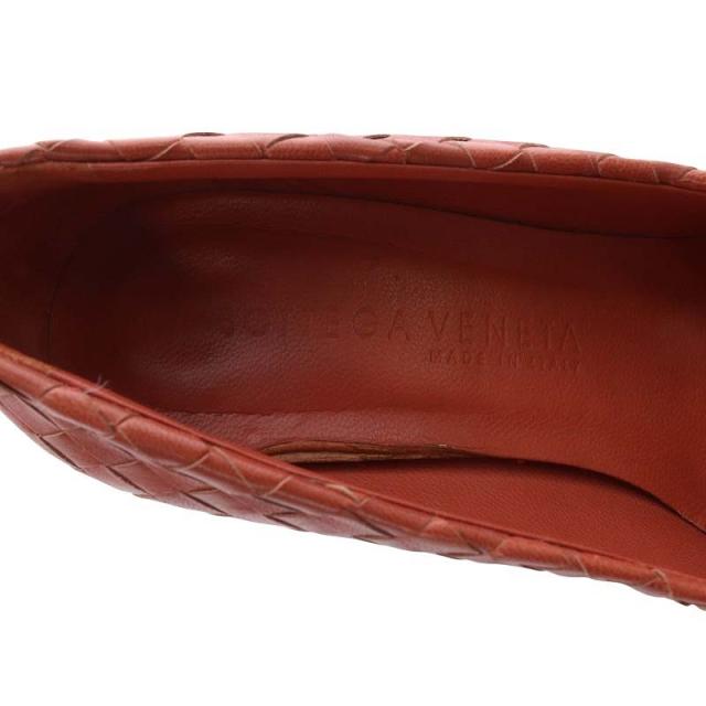 【中古】ボッテガヴェネタ BOTTEGA VENETA パンプス ハイヒール イントレチャート プレーントゥ レザー 35.5C レッド