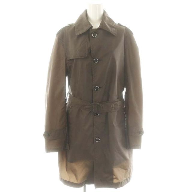 【中古】フォックスアンブレラズ ナイロンフーディコート ロング 薄手 M ダークブラウン /DO ■OS ■AD