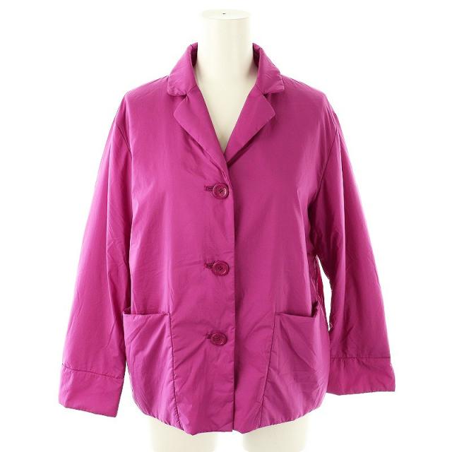 【中古】ヘルノ HERNO 中綿ジャケット テーラード ナイロン 42 マゼンタピンク /ES ■OS レディース