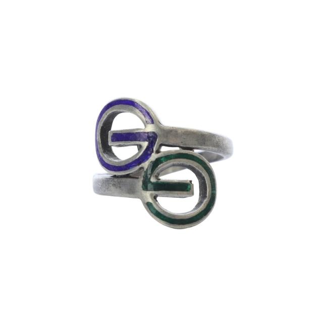 【中古】グッチ GUCCI オールドグッチ ヴィンテージ 80S インターロッキングG 指輪 リング 925SV 7号 シルバー