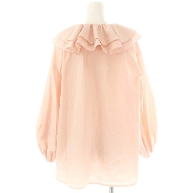 中古】ヨリ yori 23AW ダブルフリルカラーブラウス 長袖 36 サーモン