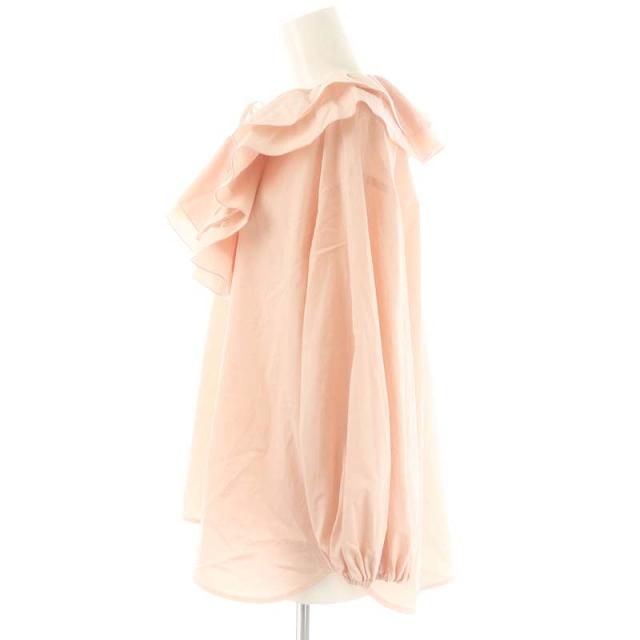 中古】ヨリ yori 23AW ダブルフリルカラーブラウス 長袖 36 サーモン