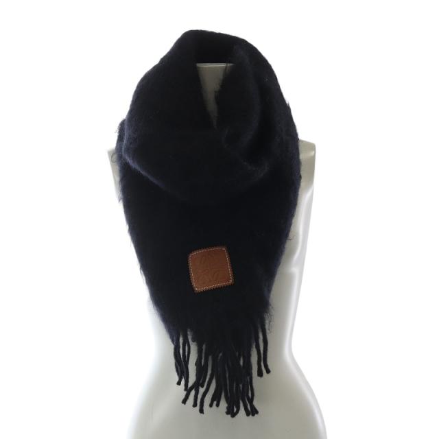 ✨️美品✨️ ロエベ LOEWE マフラー ウール モヘヤ アナグラム ブラック 黒 ロエベ LOEWE LOEWE マフラー F811257X03 モヘア ウール ロゴ