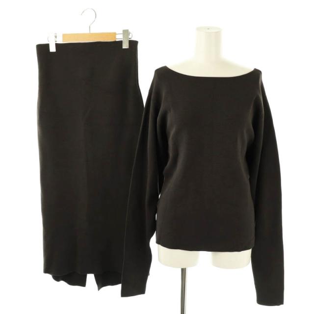 【中古】カオス シルクコンディーププルオーバー×スカート セットアップ ニット 長袖 F チャコール レディース