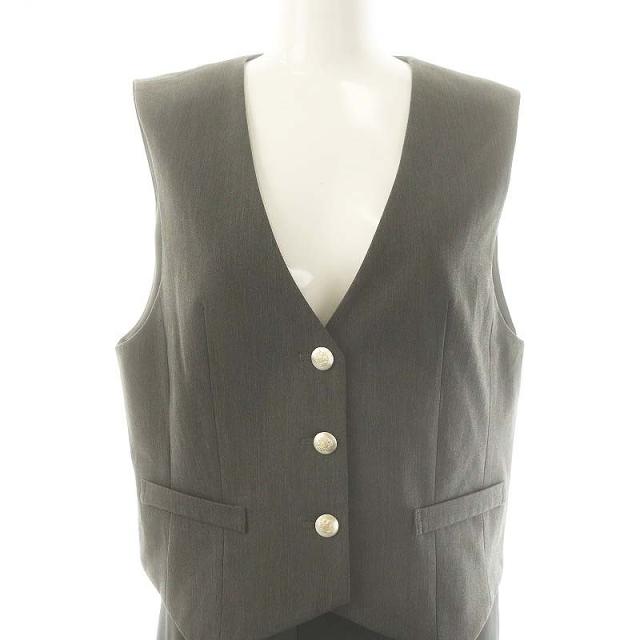 【中古】未使用品 ダイアグラム グレースコンチネンタル 24AW サテンコンビジレワンピース ロング 38 グレー
