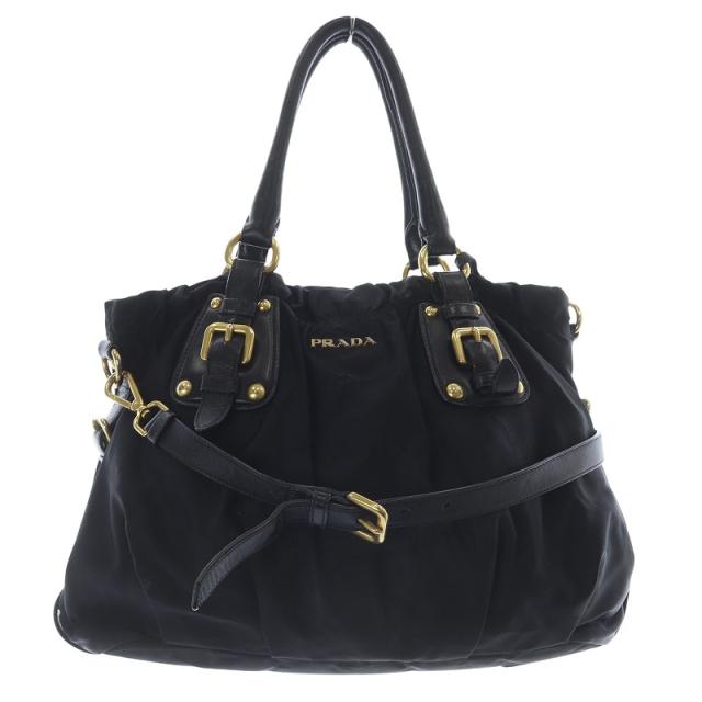 中古】プラダ PRADA ロゴ ナイロン 2way ハンドバッグ