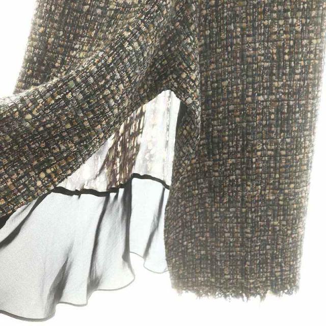 【中古】サカイ sacai ラップデザインツイードロングスカート 0 グリーン ブラック 21-05741 /HK ■OS レディース