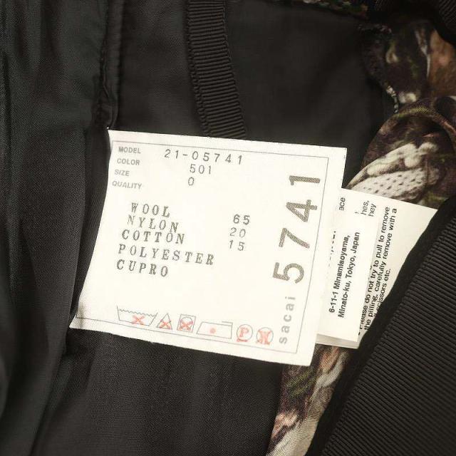 【中古】サカイ sacai ラップデザインツイードロングスカート 0 グリーン ブラック 21-05741 /HK ■OS レディース