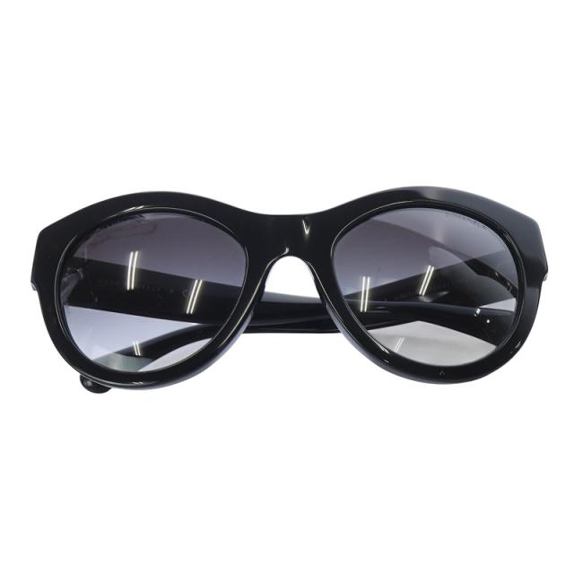 【中古】シャネル CHANEL ウェリントン サングラス グラデーション 52□21 140 黒 5371-A /SR9 ■OH レディース