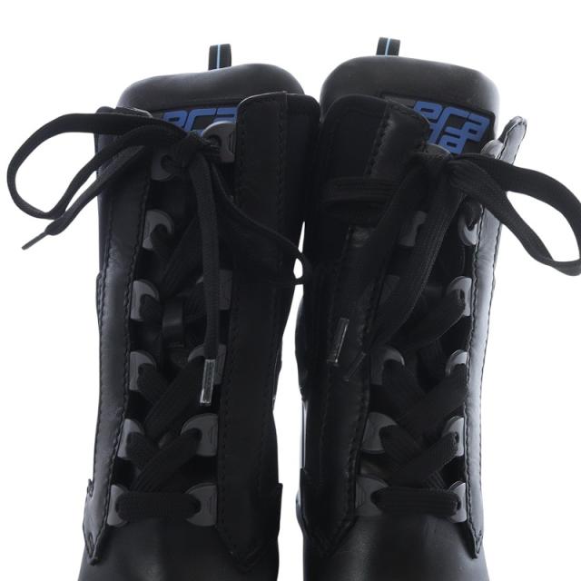 PRADA黒 レザー サイドゴアブーツ バックル付き 美品 PRADA プラダ サイドゴア ブーツ レザー 23.5 シューズ 黒