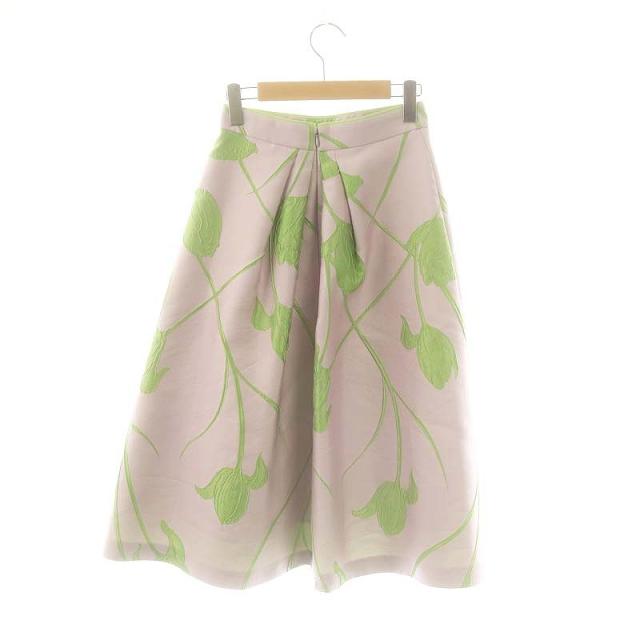 中古】アナイ ANAYI チューリップジャガード フレアスカート シルク混  