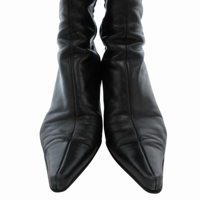 中古】セルジオロッシ Sergio rossi ロングブーツ サイドジップ レザー