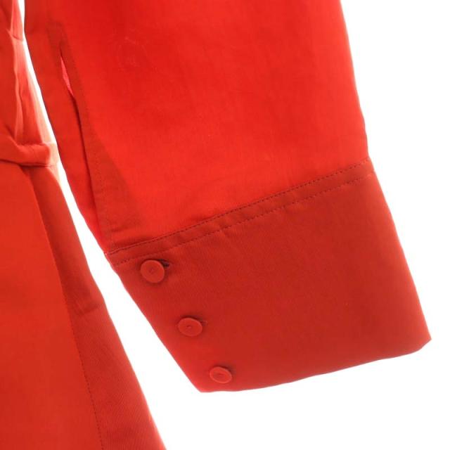 【中古】ジルサンダー レーヨンシルクフロントギャザーデザインワンピース ロング 長袖 32 レッド /DO ■OS 中古】ジルサンダー レーヨンシルクフロントギャザーデザイン