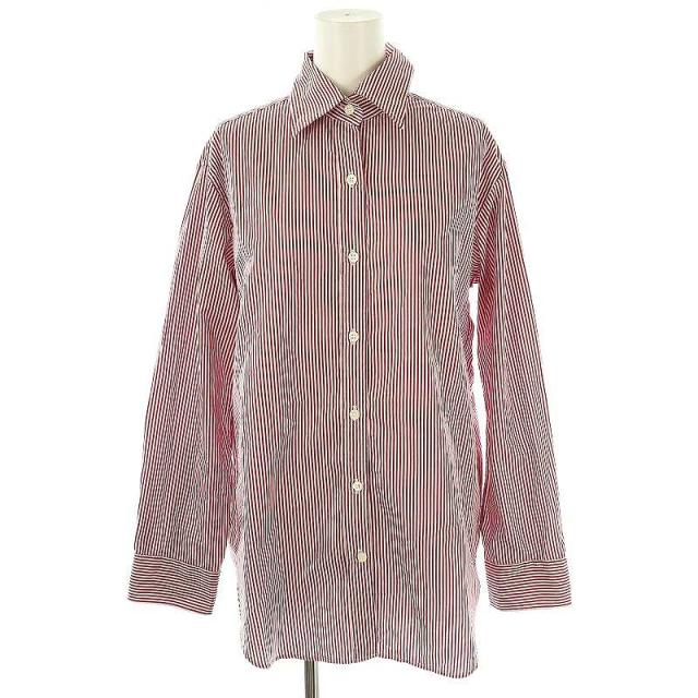 【中古】ドゥーズィエムクラス DEUXIEME CLASSE Ivy Style シャツ ストライプ ワインレッド 白 /MI ■OS レディース