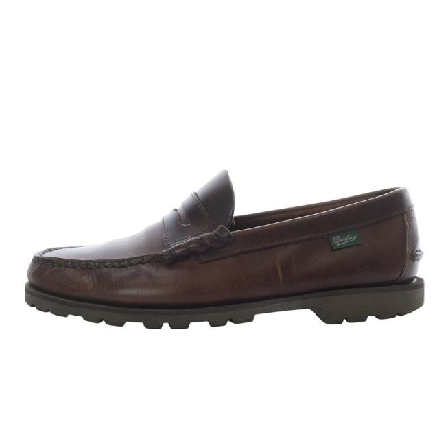 【中古】パラブーツ Paraboot コロー CORAUX RAID コインローファー モカシン スリッポン レザー 7.5 ブラウン