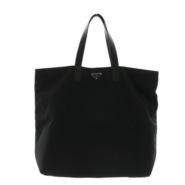 中古】プラダ PRADA トートバッグ 三角ロゴプレート ナイロン 黒