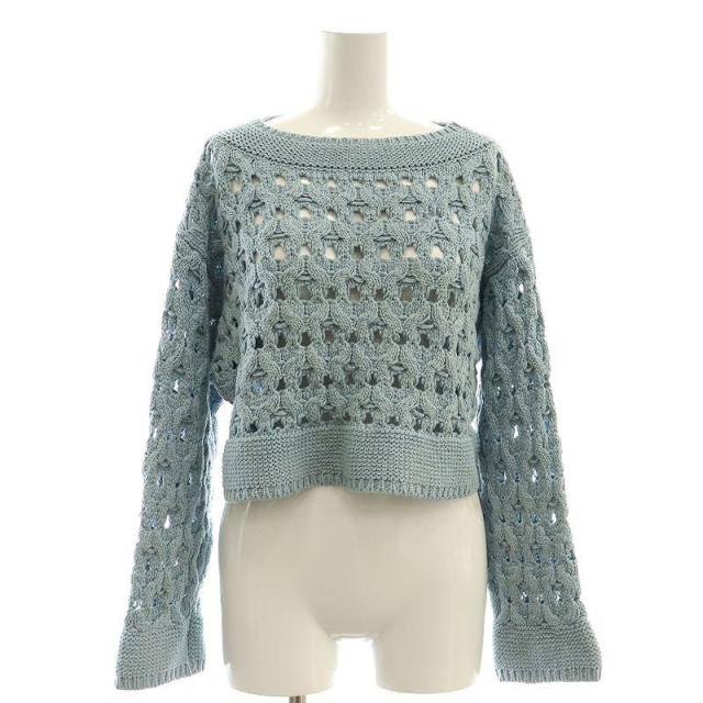 【中古】マルティニーク 25SS ケーブルアイレットプルオーバー ニット セーター ライトブルー /DO ■OS