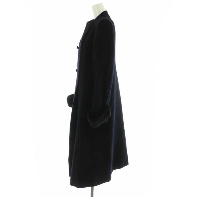 【中古】フォクシー ブティック FOXEY BOUTIQUE 40082 Blue Classico コート アウター ロング カシミヤ 38 濃紺_2