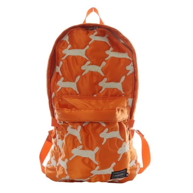【中古】ミナペルホネン mina perhonen POTER 吉田カバン run run run DAYPACK リュック バッグ ナイロン オレンジ