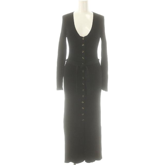 未使用【ザラ】ウール100％ ロング ニット ワンピース 長袖 M 黒ブラック ZARA - 未使用【ザラ】ウール100％ ロング ニット ワンピース