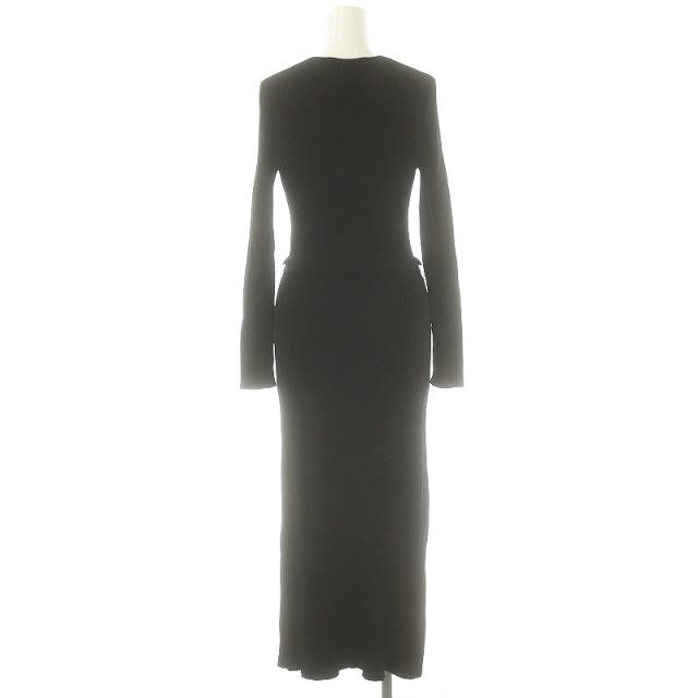 中古】ザラ ZARA ニットワンピース ロング タイト M 黒 ブラック