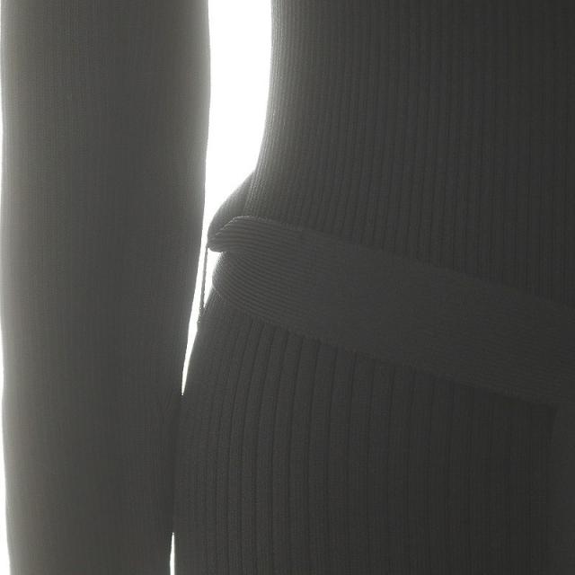 中古】ザラ ZARA ニットワンピース ロング タイト M 黒 ブラック