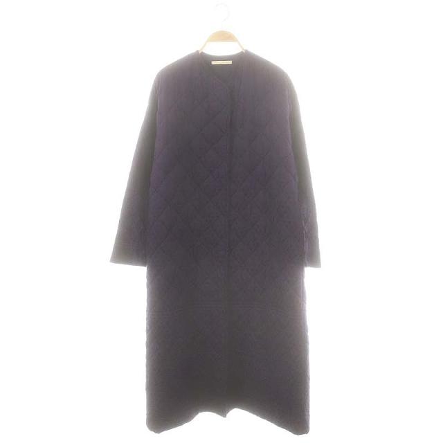 【中古】ヌキテパ NE QUITTEZ PAS! 中綿キルティングコート ノーカラー 紫 パープル /ES ■OS ■SH レディース