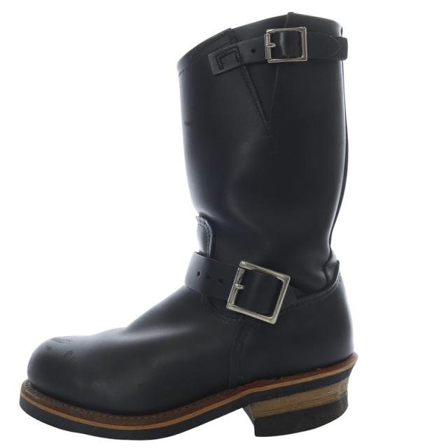 【中古】レッドウィング REDWING 2268 ENGINEER BOOTS エンジニアブーツ ミドル レザー US5 ブラック /YO12 メンズ