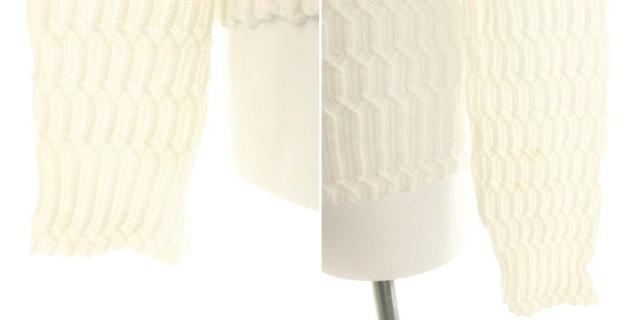 【中古】3.1 フィリップリム 24年 襟付きクロップドニット カットソー 長袖 XS オフホワイト /DO ■OS ■SH 中古】3.1 フィリップリム 24年 襟付きクロップドニット カットソー