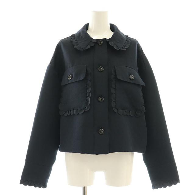 yori ウールモヘヤシャギージャケット　ブラック yori ウールモヘアシャギージャケット 黒 yori ウールモヘアシャギー