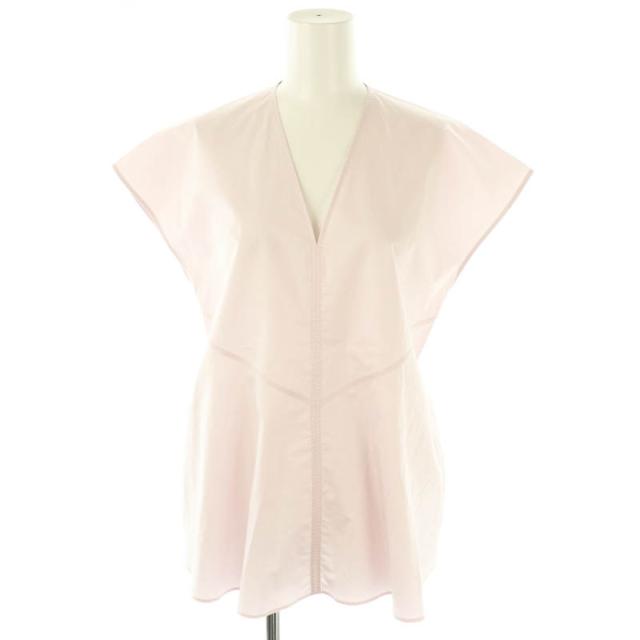 【中古】エルメス HERMES タイプライターフレアブラウス プルオーバー フレンチスリーブ コットン 34 ピンク