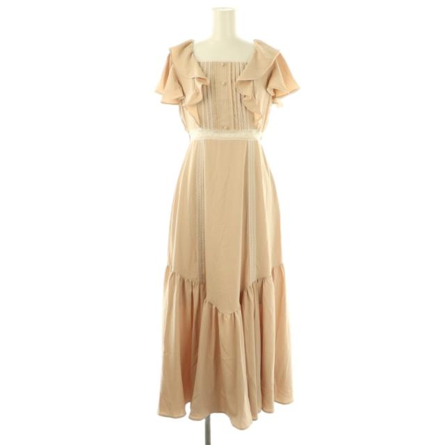 【中古】ロゼミューズ Ros? Muse lace arrangement one piece ワンピース レース フリル M ピンクベージュ