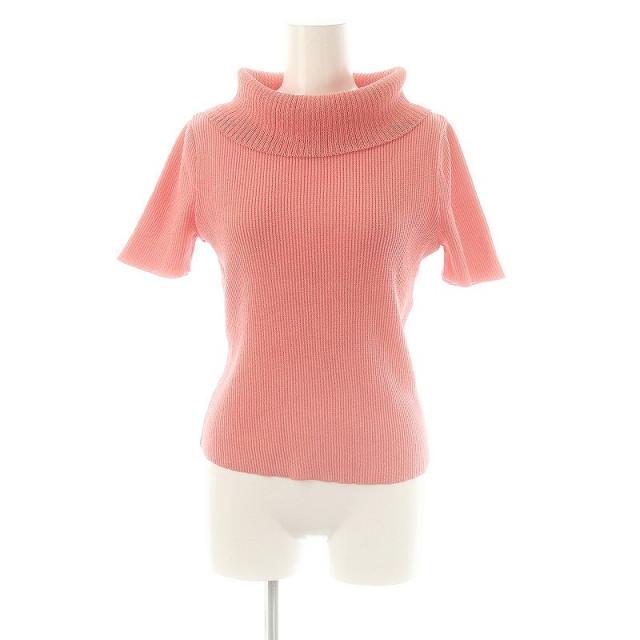 【中古】エムズグレイシー 24SS サマーニット セーター 和紙混 オフタートル 38 コーラルピンク レディース