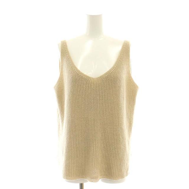 【中古】アパルトモン ドゥーズィエムクラス COTTON LINEN CAMISOLE ニット キャミソール リネン混 ベージュ