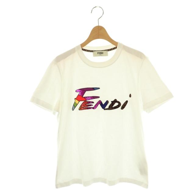 中古】フェンディ FENDI FS7254 AJXG ロゴ マルチ刺繍 Tシャツ  