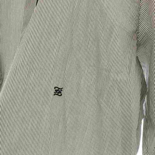 中古】フェンディ FS7482 ADA6 カリグラフィロゴ刺繍 ストライプシャツ