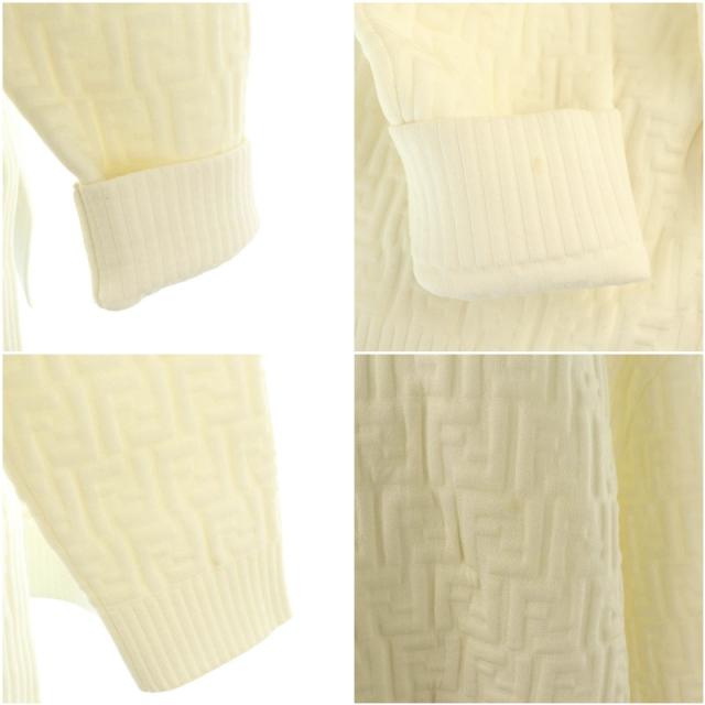 中古】フェンディ FENDI ズッカ エンボス 総柄ニット 長袖 38 ホワイト