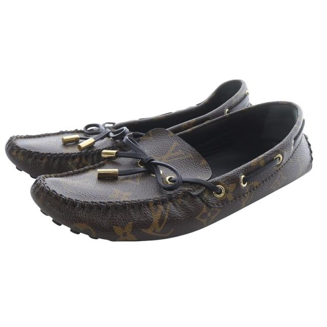 中古】ルイヴィトン モノグラム ドライビングシューズ ローファー 38  