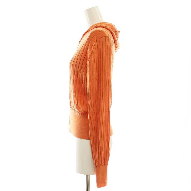 中古】シクラス CYCLAS フード ジップカーディガン シルク S オレンジ