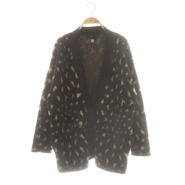 【中古】アラヌイ ALANUI ヴァージンウール総柄カーディガン ニット S ブラウン /DF ■OS ■SH レディース