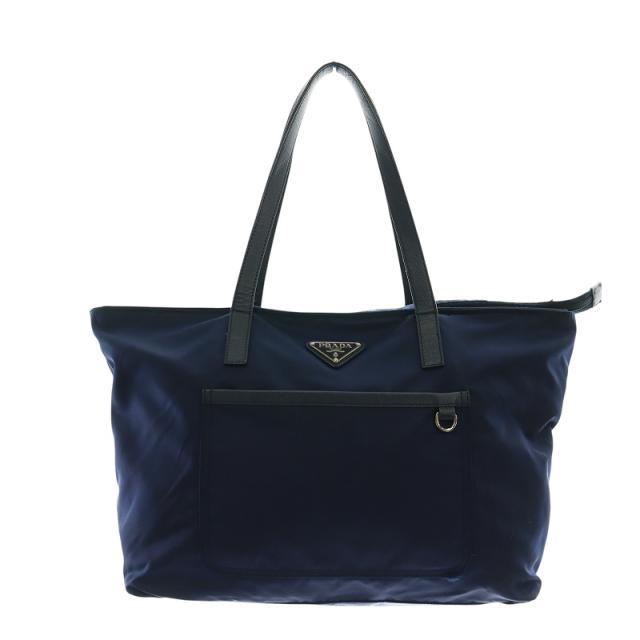 PRADA プラダトートバッグナイロン三角ロゴネイビー紺