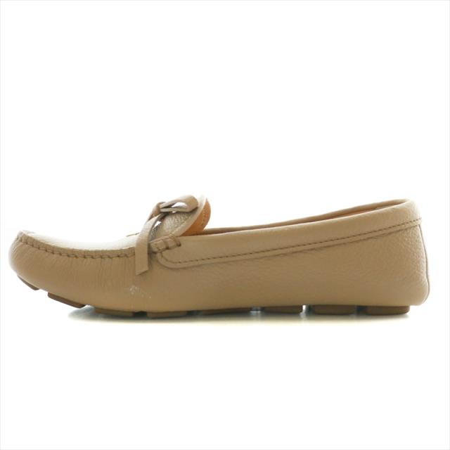 【中古】プラダ PRADA ドライビングシューズ ローファー レースアップ レザー 35.5 21.5cm ベージュ 1DD070