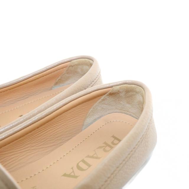 【中古】プラダ PRADA ドライビングシューズ ローファー レースアップ レザー 35.5 21.5cm ベージュ 1DD070